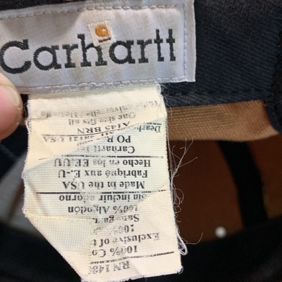 Carhartt Vintage Made in USA Embroidered Adjustable Leather Strap A145 BRN Cap - Picture 9 of 9
